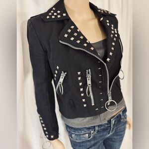 Betsey Johnson Vintage 80s Cotton Moto Jacket USA Small